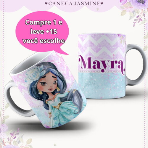 Arte para Sublimação Caneca- Jasmine #4042