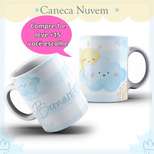 Arte para Sublimação Caneca- Nuvem #4073