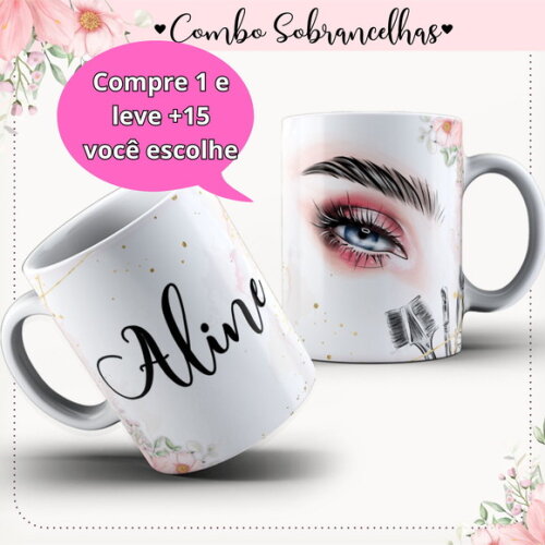 Arte para Sublimação Caneca- Sobrancelhas #4049