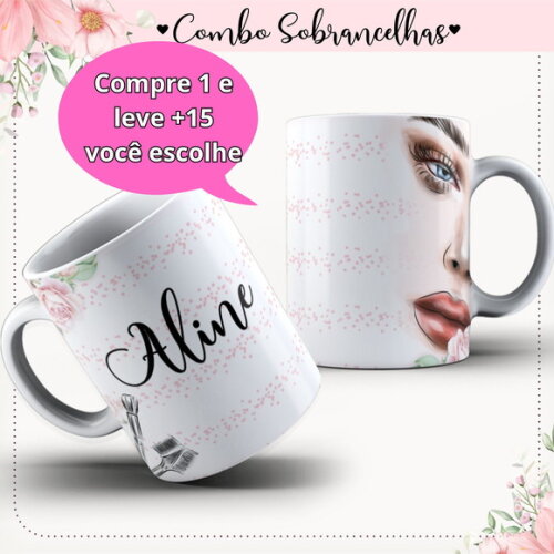 Arte para Sublimação Caneca- Sobrancelhas #4050