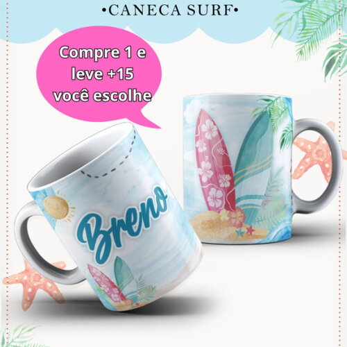 Arte para Sublimação Caneca- Surf #4033