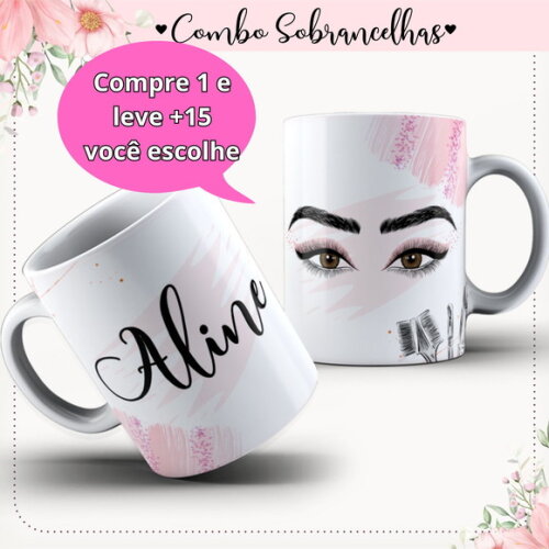 Arte para Sublimação Caneca- Sobrancelhas #4051