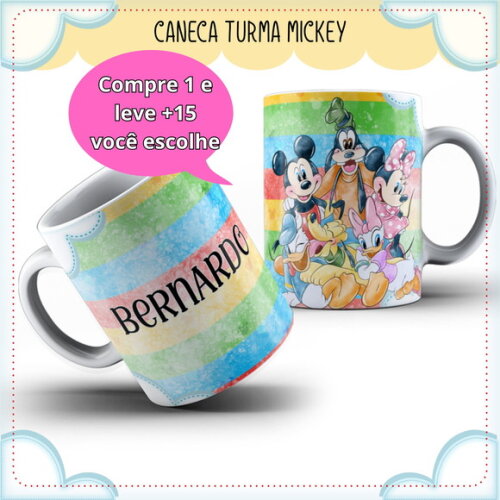 Arte para Sublimação Caneca- Turma do Mickey #4067