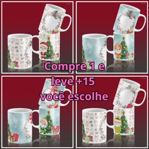 Artes Sublimação Caneca Papai Noel #5782