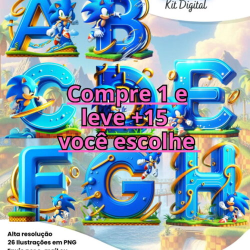 Kit Digital Alfabeto Sonic #7106
