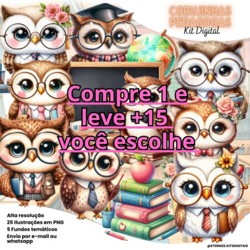 Kit Digital Corujinhas Pedagogas #7114