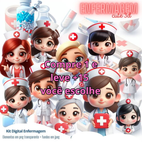 Kit Digital Enfermagem Cute #5618
