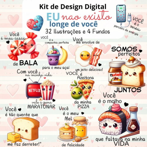 Kit Digital Eu Não Existo Longe de Você #4757