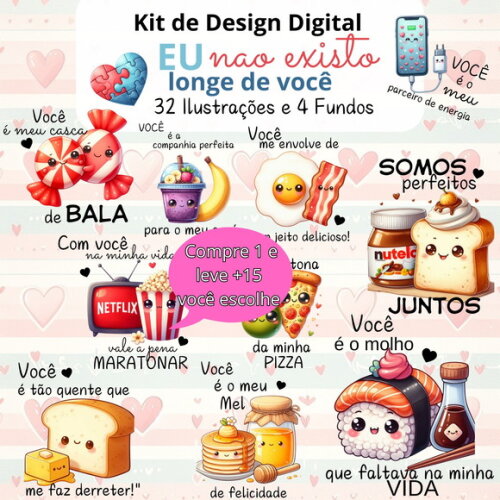 Kit Digital Eu Não Existo Longe de Você #4757