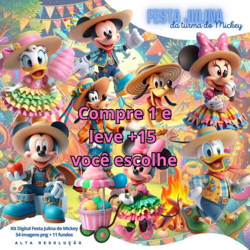 Kit Digital Festa Julina Mickey #5626