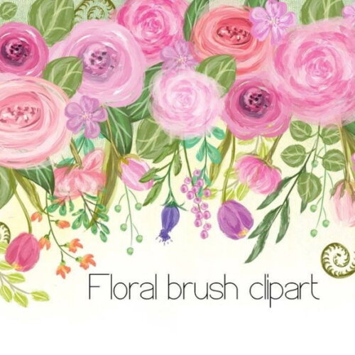 Kit Digital Floral Brush #404