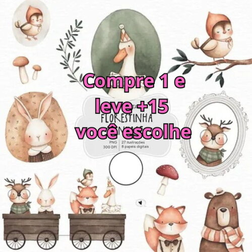 Kit Digital Florestinha Vintage #5759