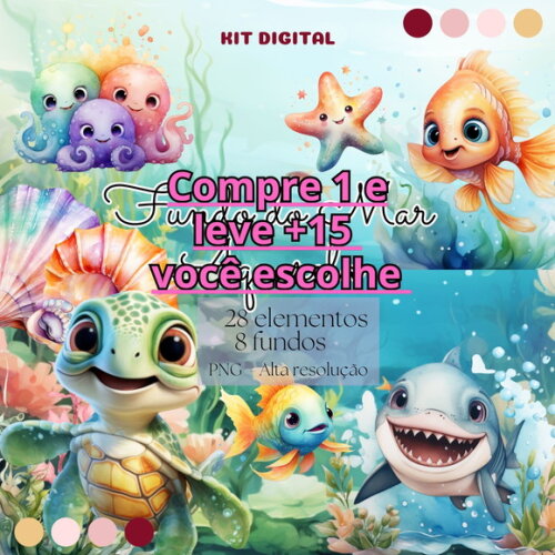 Kit Digital Fundo do Mar #6773