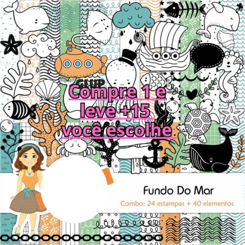 Kit Digital Fundo do Mar #6774
