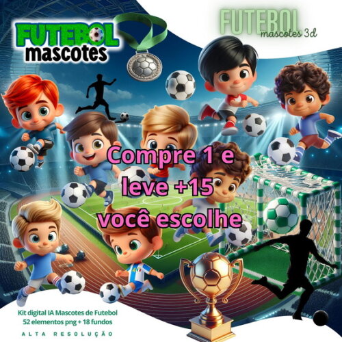 Kit Digital Futebol Mascotes #5630