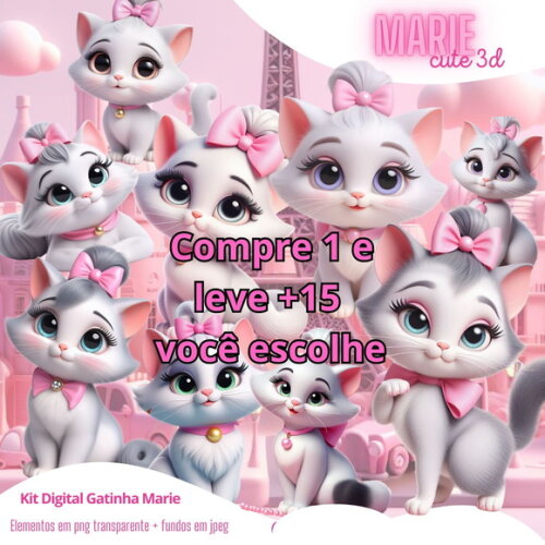 Kit Digital Gatinha Marie #5631