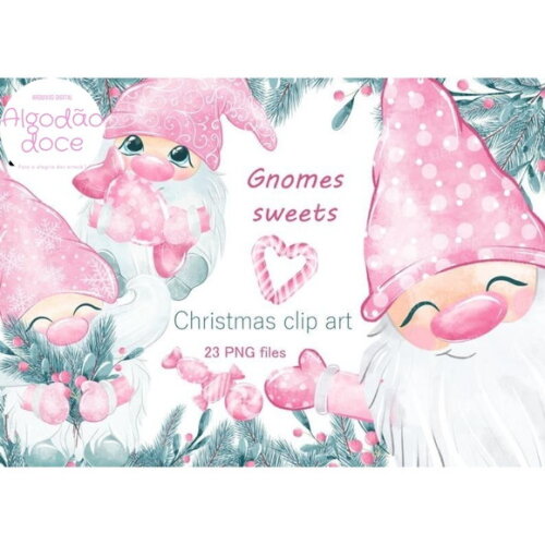 Kit Digital Gnomos Rosa #641