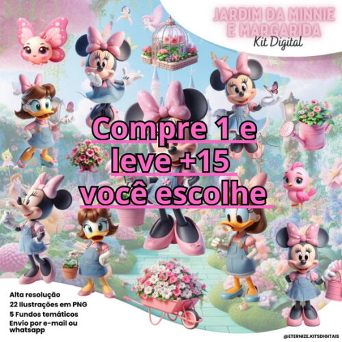 Kit Digital Jardim da Minnie e Margarida #7102