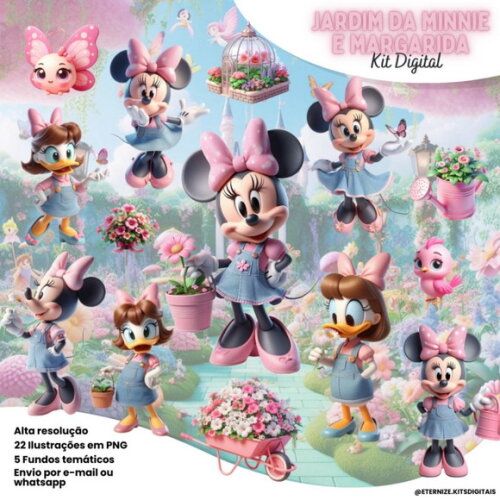 Kit Digital Jardim da Minnie e Margarida #7102