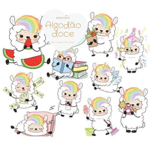 Kit Digital Lhama Cute #220