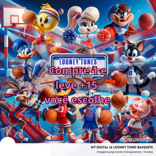 Kit Digital Looney Tunes Basquete #5641