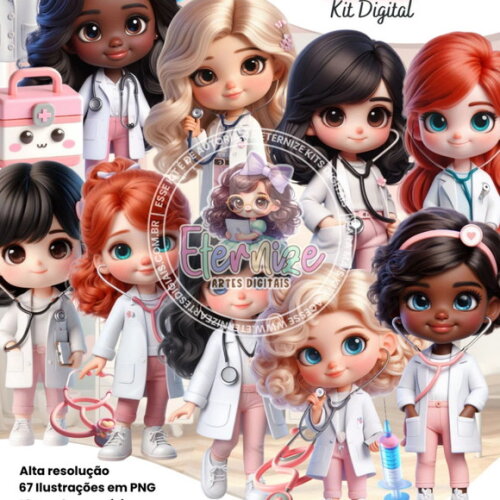 Kit Digital Mascotes Médicas #7112