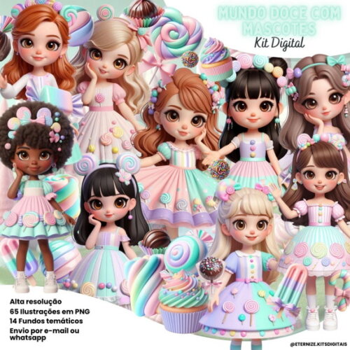 Kit Digital Mascotes Mini Confeiteiras #7144