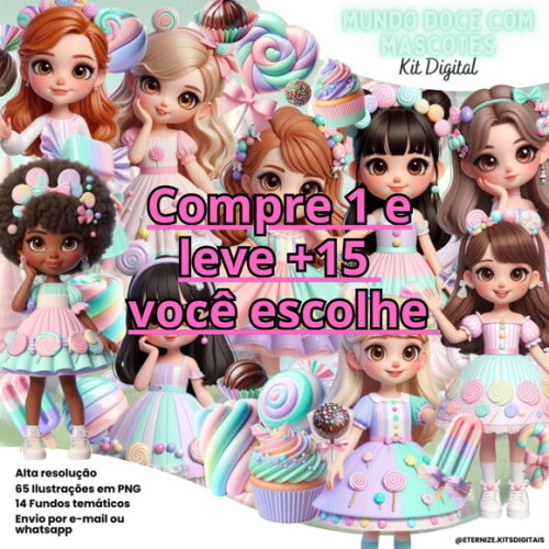 Kit Digital Mascotes Mini Confeiteiras #7144