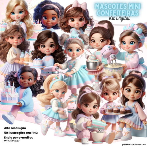Kit Digital Mascotes Mundo Doce #7107