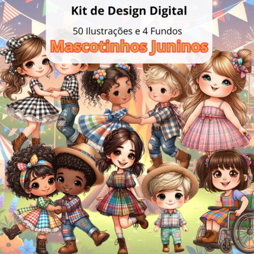 Kit Digital Mascotinhos Juninos #4769