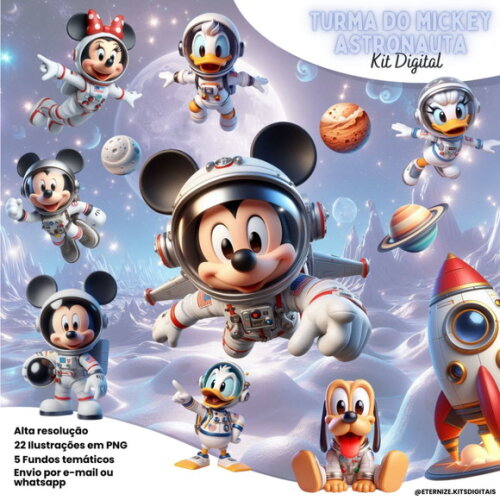 Kit Digital Mickey Astronauta #7116