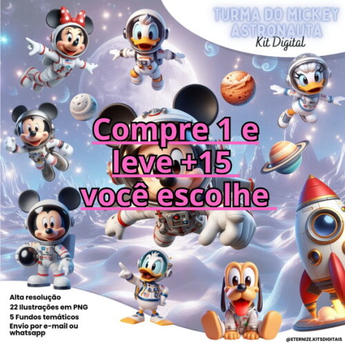 Kit Digital Mickey Astronauta #7116