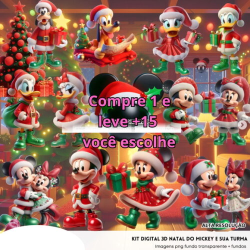 Kit Digital Natal Mickey #5687