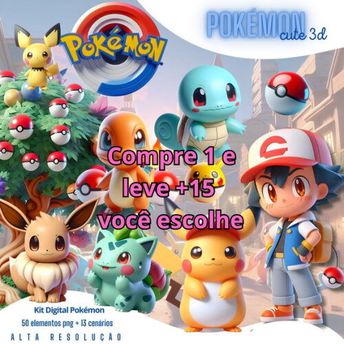 Kit Digital Pokémon Cute #6408