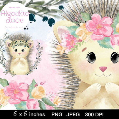 Kit Digital Porco Espinho Cute #633