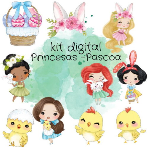Kit Digital Princesas Páscoa #390