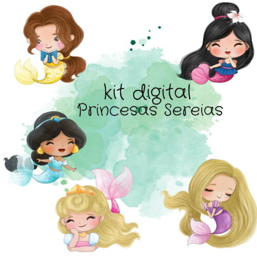 Kit Digital Princesas Sereias #379