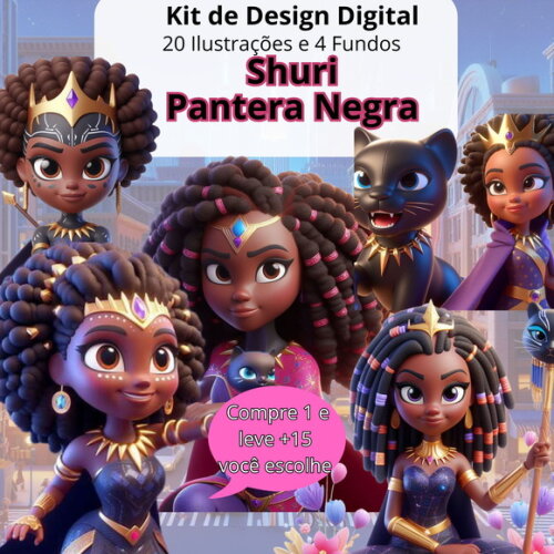 Kit Digital Shuri Pantera Negra #4766