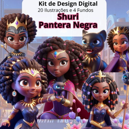 Kit Digital Shuri Pantera Negra #4766