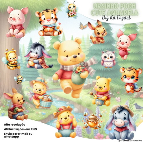 Kit Digital Ursinho Pooh Cute #7119