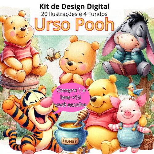 Kit Digital Urso Pooh #4763