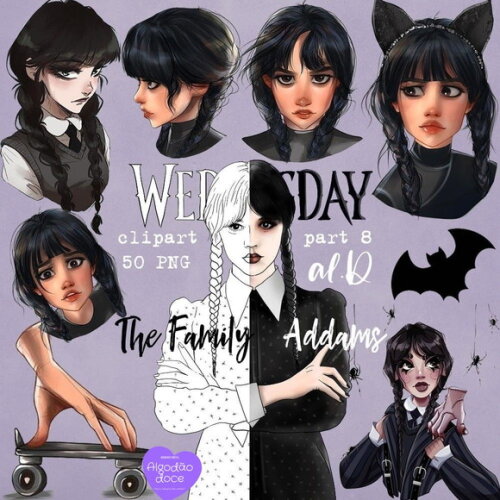 Kit Digital Wandinha Addams #207