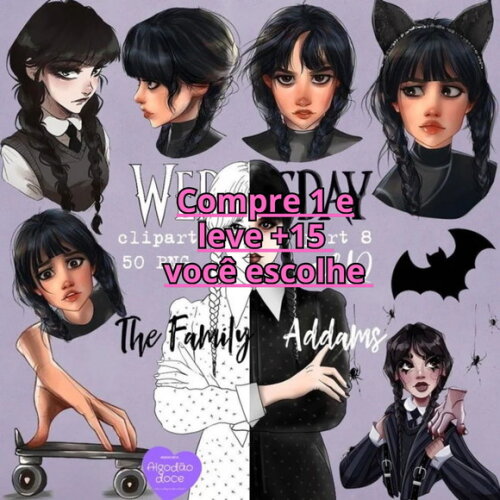 Kit Digital Wandinha Addams #207