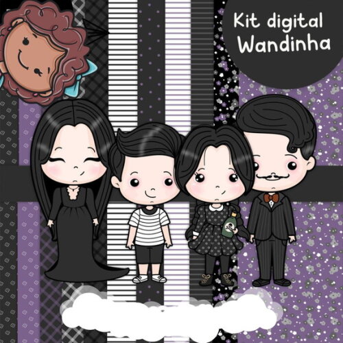 Kit Digital Wandinha Addams #210
