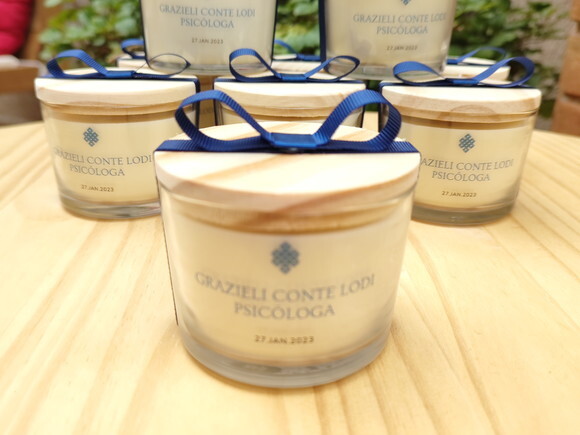 Brinde Corporativo Vela Aromática Personalizada com Logo