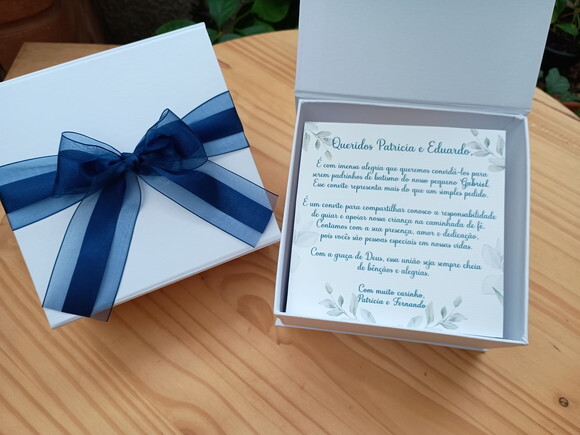 Caixa Convite de Padrinhos Vela Aromática 220g