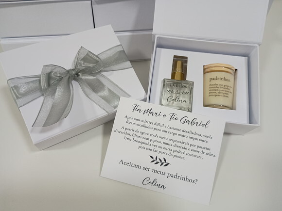 Kit Vela Aromática 60g e Home Spray 50ml para Padrinhos