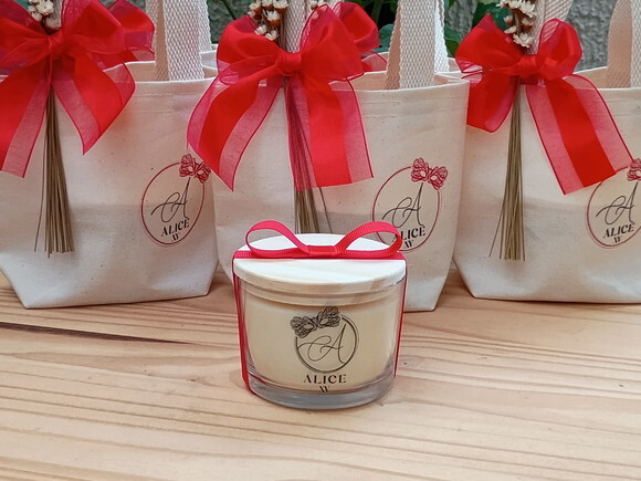 Lembrança 15 Anos Vela Aromática 100g com Mini Ecobag