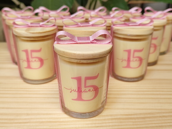 Lembrança 15 Anos Vela Aromática 60g Personalizada