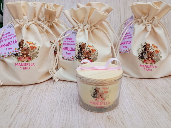 Lembrança Aniversario Vela Aromática Personalizada com Embalage